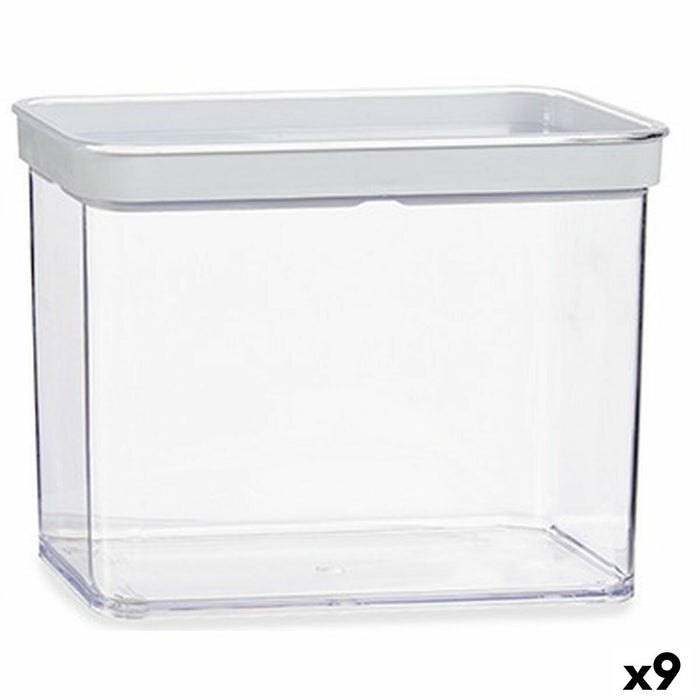 Borcan Transparent Silicon polistiren ABS 2,2 L 10,5 x 16,1 x 21 cm (9 Unități)