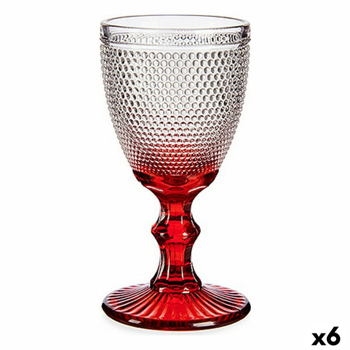 Pahar Puncte Roșu Sticlă 240 ml (6 Unități)