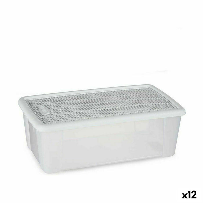 Cutie de depozitare cu capac Stefanplast Elegance Alb Plastic 5 L 19,5 x 11,5 x 33 cm (12 Unități)