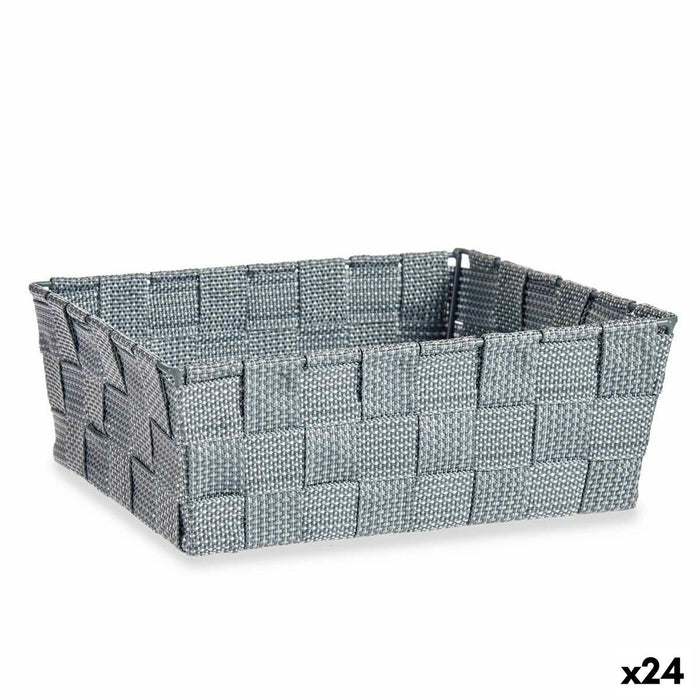 Coș Multifuncțional Gri Pânză 2,4 L 20 x 8 x 24 cm (24 Unități)