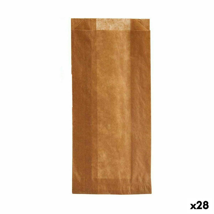 Set de pungi reutilizabile pentru alimente Compostabil 10 x 34 cm Maro Celulóza (28 Unități)