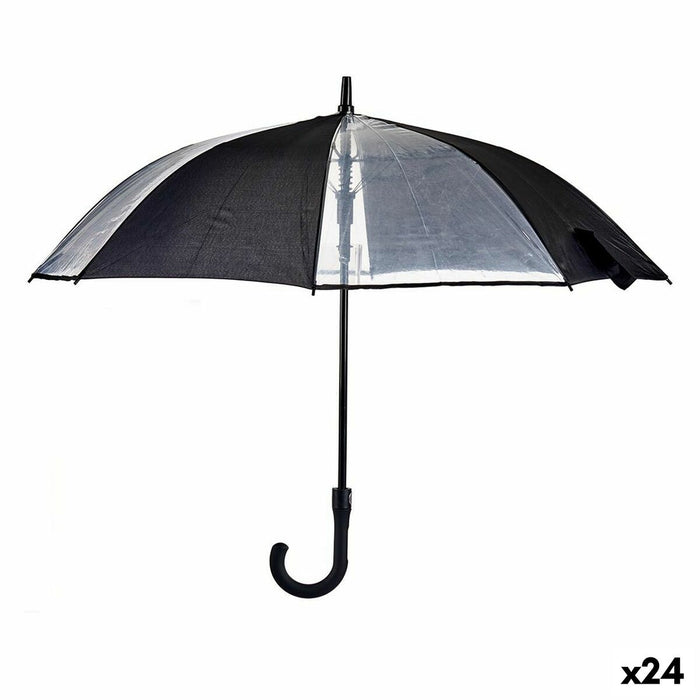 Umbrelă Negru Transparent Metal Pânză 96 x 96 x 84,5 cm (24 Unități)