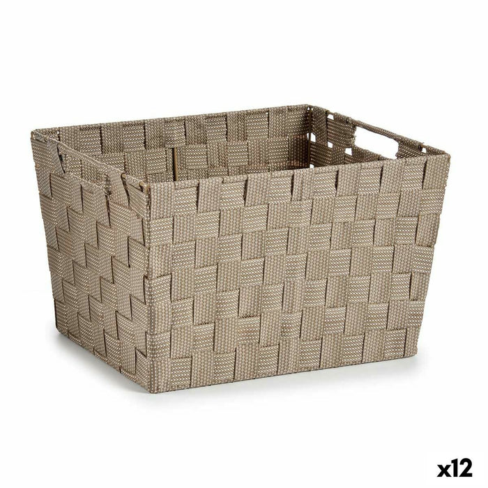 Coș pentru rufe Bej Pânză 10 L 25 x 20 x 35,5 cm (12 Unități)