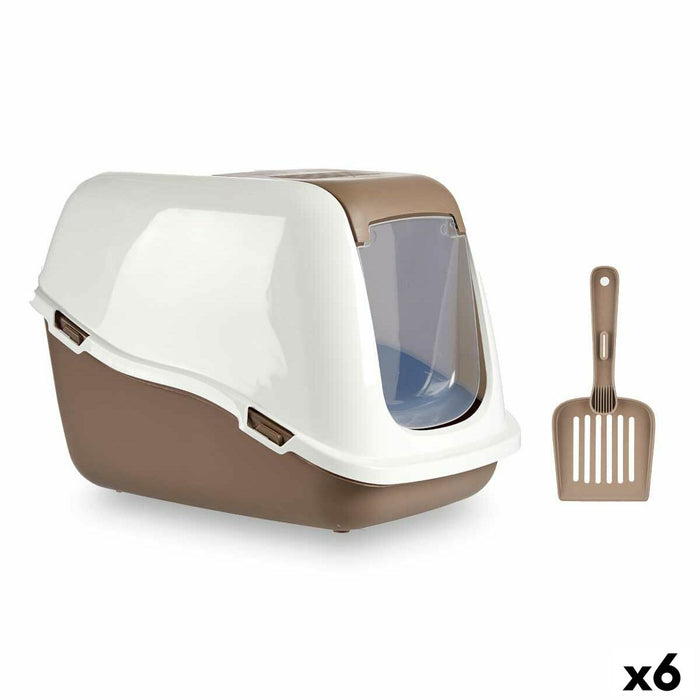 Nisip pentru pisici Alb Bej Plastic 39,7 x 57 x 39 cm (6 Unități)