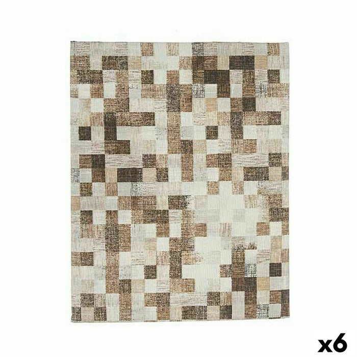 Față de Masă Pânză subțire Rezistent la pete Cadre 140 x 180 cm Bej (6 Unități)