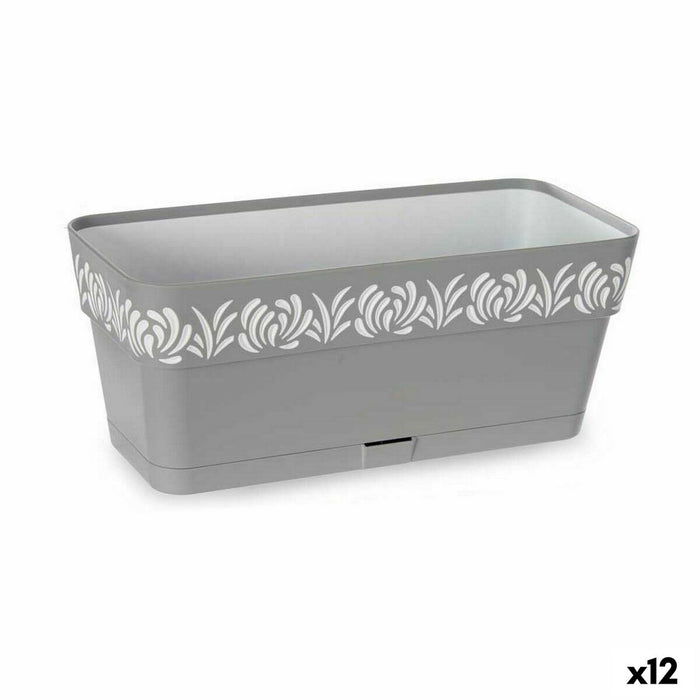 Jardinieră cu auto-udare Stefanplast Gaia Gri Plastic 13,3 x 12,3 x 29,3 cm (12 Unități)