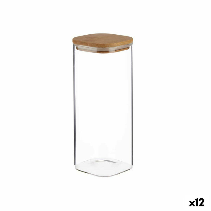 Borcan Închidere ermetică Transparent Bambus 1,8 L 10,3 x 25,3 x 10,3 cm (12 Unități)