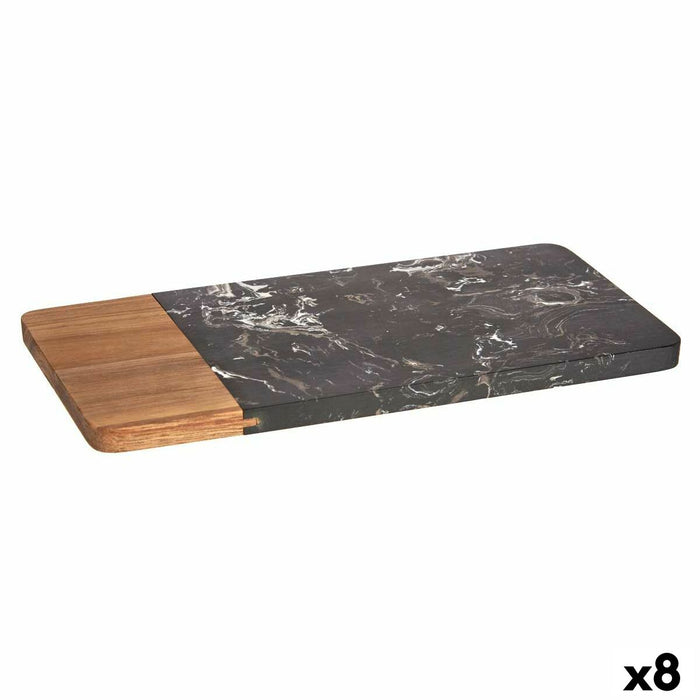 Masă de tăiat Negru Marmură Lemn de salcâm 15 x 1,3 x 30 cm (8 Unități)