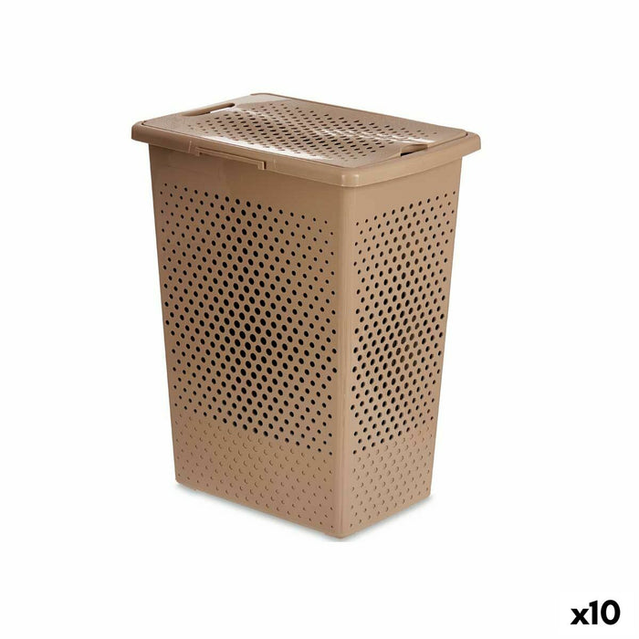 Coș pentru rufe Bej Plastic 38 L 27 x 49,5 x 38,5 cm (10 Unități)