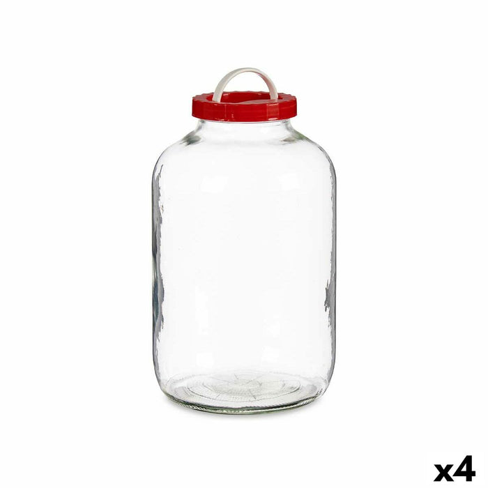 Borcan Capac cu mâner Roșu polipropilenă 8 L 20,5 x 33 x 20,5 cm (4 Unități)