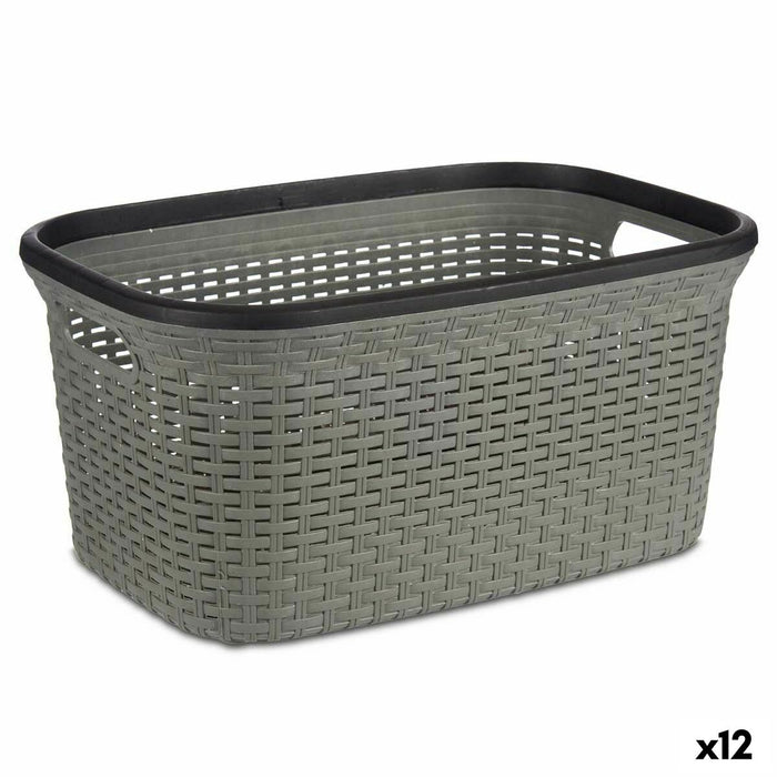 Coș pentru rufe Gri Plastic 36 L 36 x 25,5 x 53 cm (12 Unități)