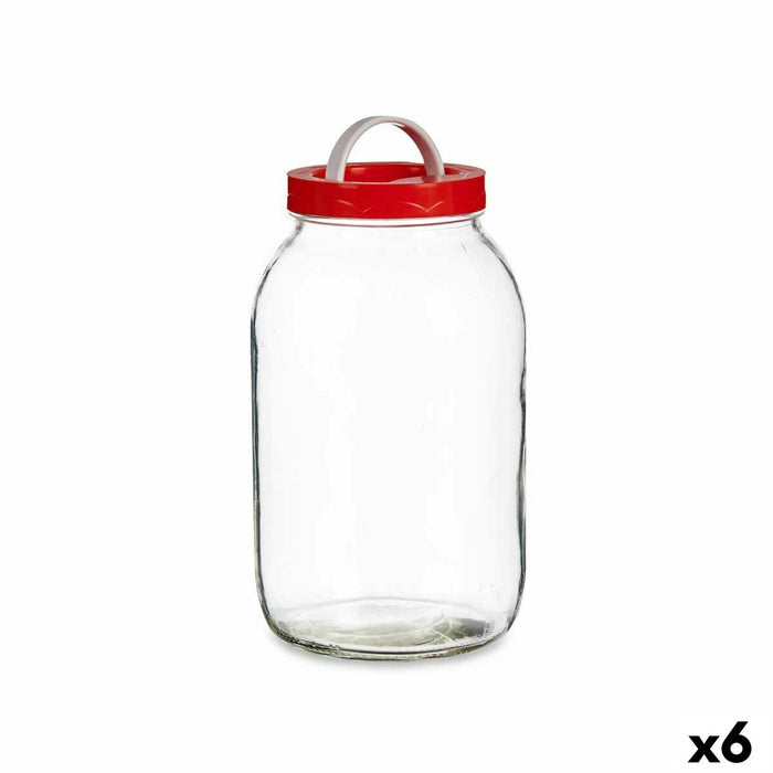 Borcan Capac cu mâner Roșu polipropilenă 3 L 13 x 24,3 x 13 cm (6 Unități)