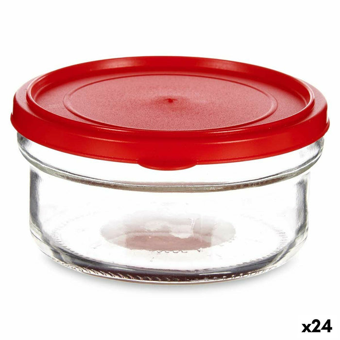 Cutie rotundă pentru prânz cu capac Roșu Plastic 415 ml 12 x 6 x 12 cm (24 Unități)