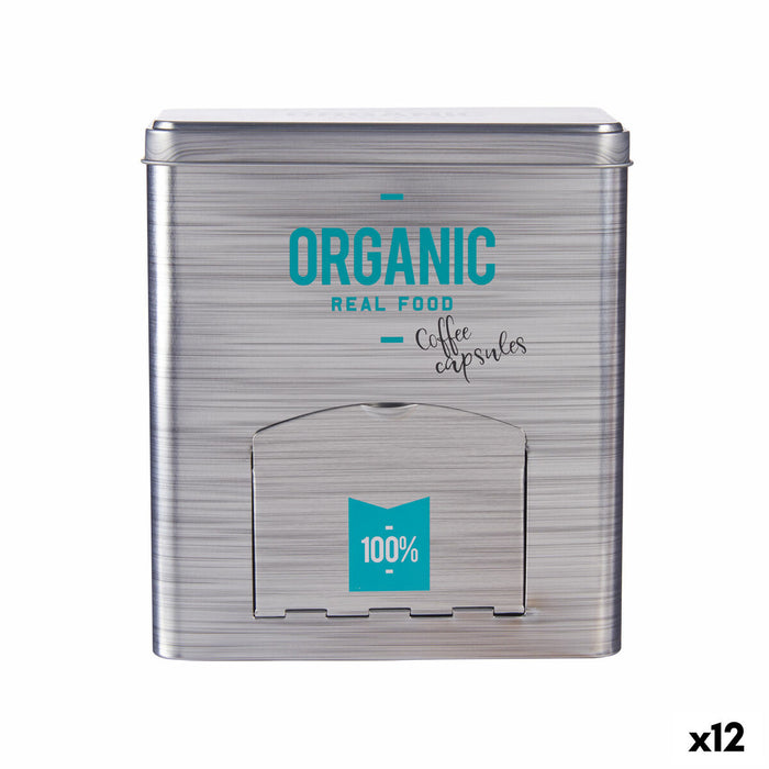 Suport pentru capsulă Organic Cafea Dozator Gri Staniu 9 x 18 x 16,1 cm (12 Unități)