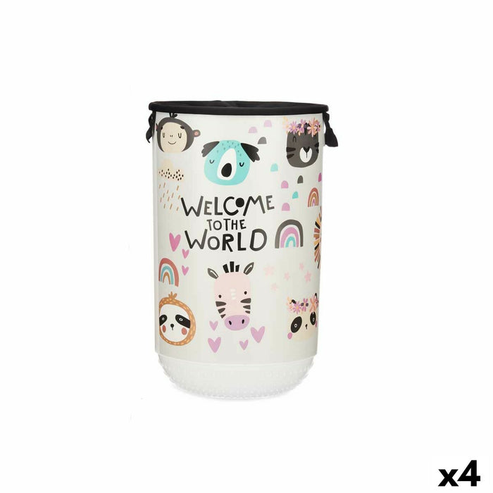 Coș pentru rufe Infantil animale Plastic 40 L 34 x 52,5 x 34 cm (4 Unități)
