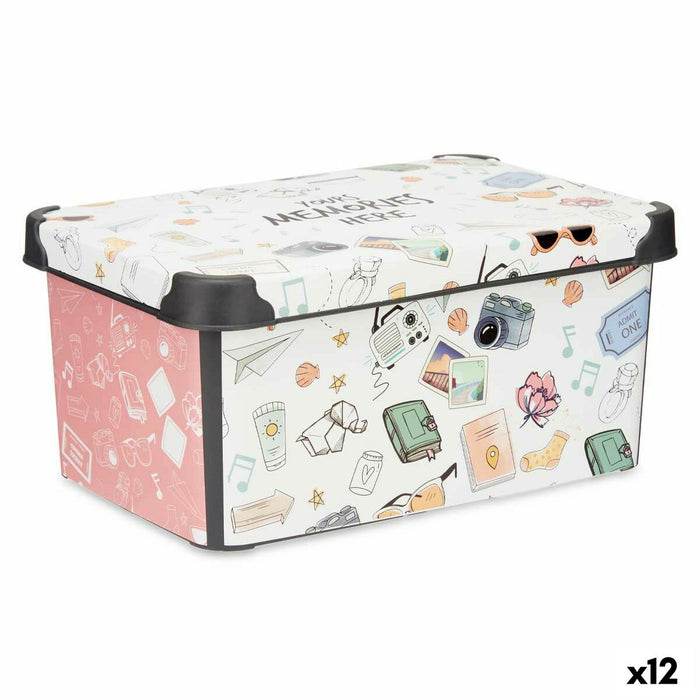 Cutie de depozitare cu capac Memories Juvenil Plastic 10 L 23,5 x 16,5 x 35 cm (12 Unități)