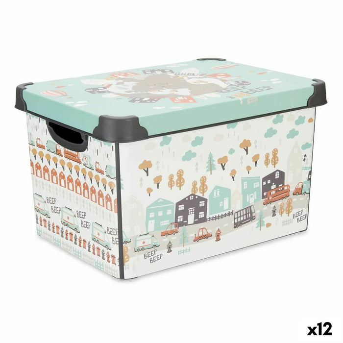 Cutie de depozitare cu capac Infantil Drum Plastic 17 L 27,5 x 22 x 36,5 cm (12 Unități)