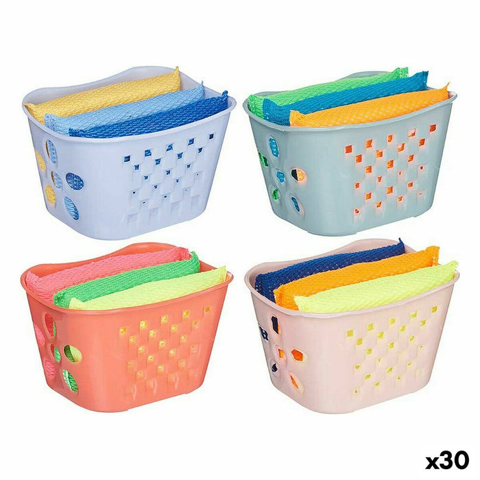 Set de tampoane de curățat Coș Plastic (30 Unități)