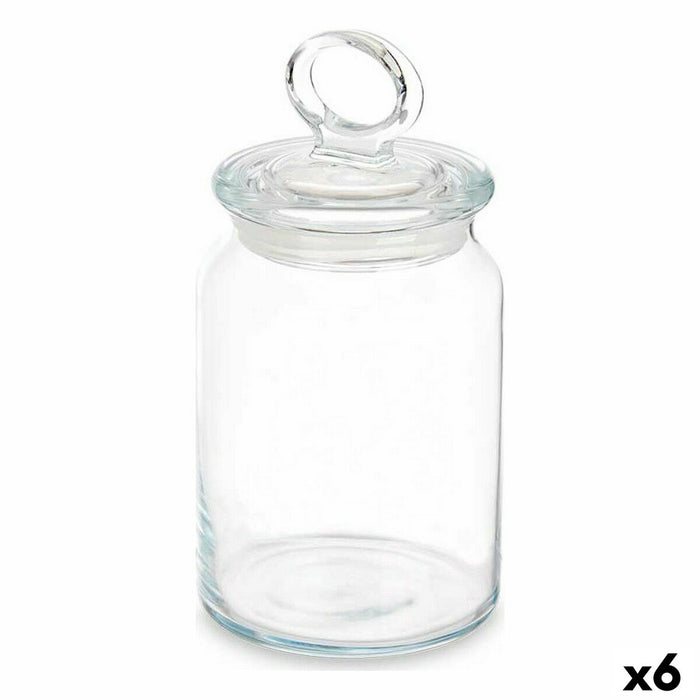 Borcan Kitchen 860 ml 9,8 x 19,3 x 9,8 cm Transparent Silicon Sticlă (6 Unități)
