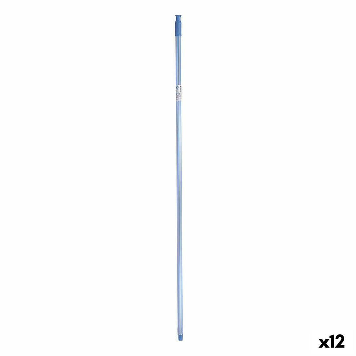 Băț pentru mătură Dungi 2,3 x 130 x 2,3 cm Albastru Metal (12 Unități)