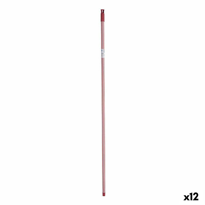 Băț pentru mătură Dungi 2,3 x 130 x 2,3 cm Roșu Metal (12 Unități)