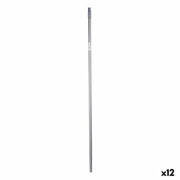 Băț pentru mătură 2,3 x 130 x 2,3 cm Gri Metal (12 Unități)