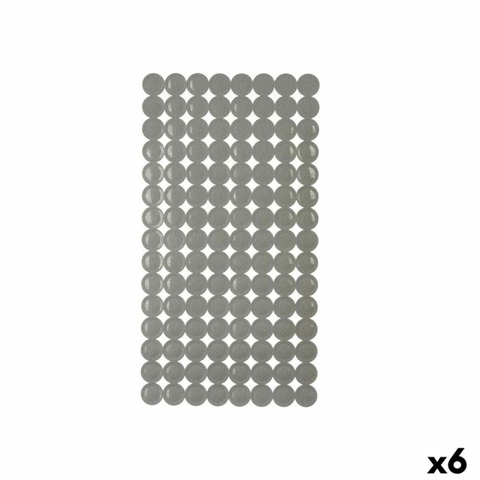 Covoraș de duș antiderapant Gri PVC 68 x 36 x 1 cm (6 Unități)