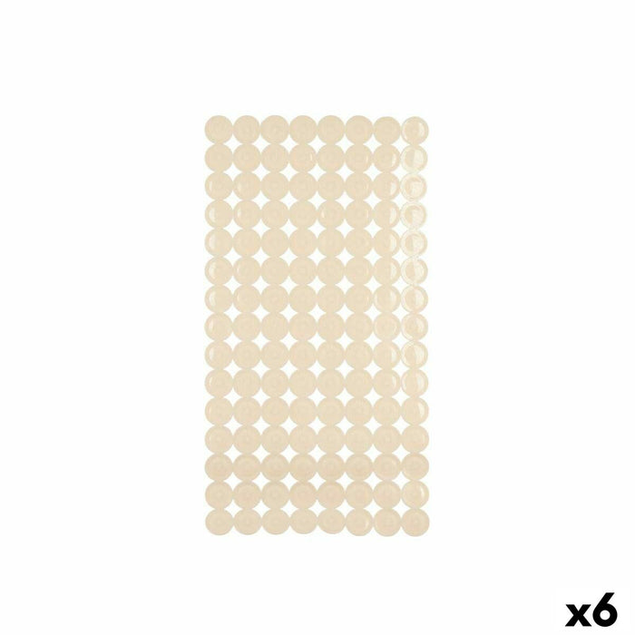 Covoraș de duș antiderapant Bej PVC 68 x 36 x 1 cm (6 Unități)