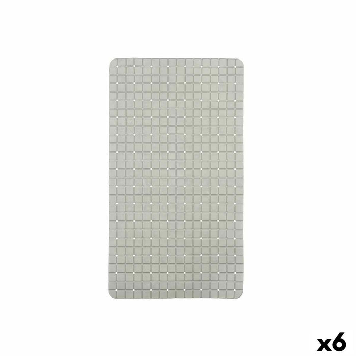 Covoraș de duș antiderapant Cadre Gri PVC 67,7 x 38,5 x 0,7 cm (6 Unități)