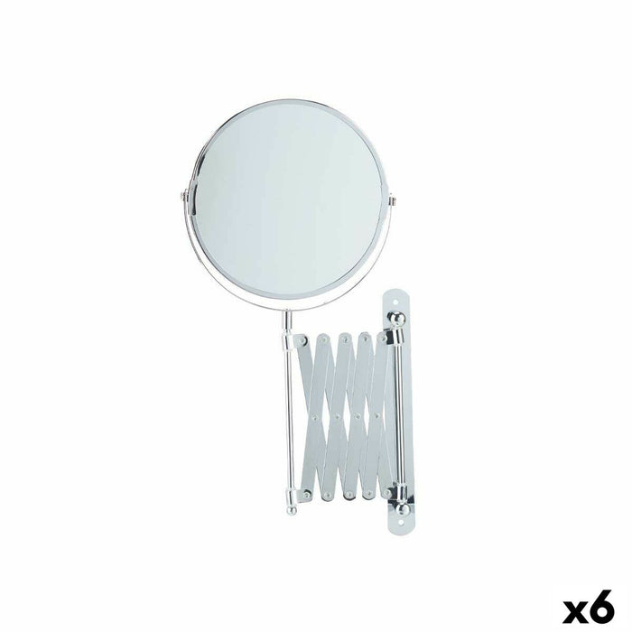 Oglindă cu Efect de Mărire Extensibil Ø 17 cm Metal (6 Unități)