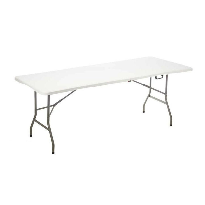 Masă Pliabilă Alb Metal Polietilenă 244 x 76 x 74 cm