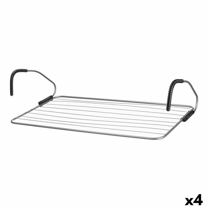 Suport de întins rufe Negru Argintiu 105 x 3 x 54 cm Balcon (4 Unități)