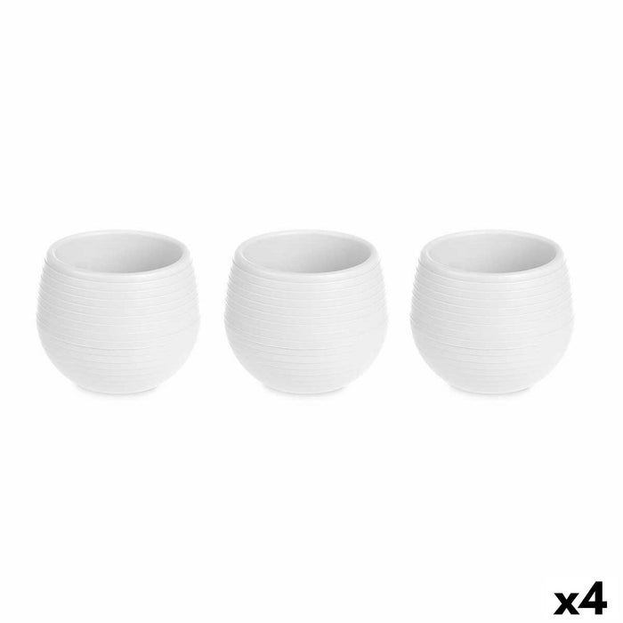 Set de ghivece Alb Plastic 16,5 x 16,5 x 14,5 cm (4 Unități)