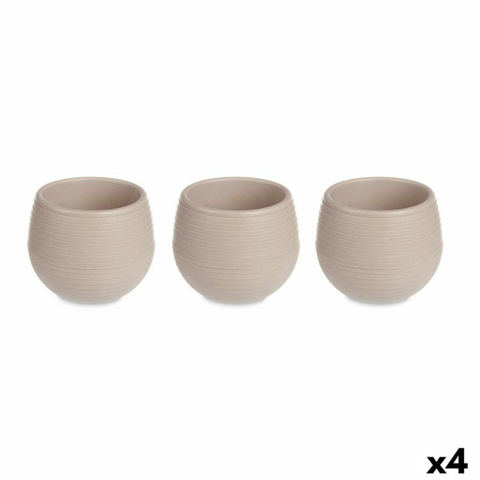 Set de ghivece Gri Maroniu Plastic 16,5 x 16,5 x 14,5 cm (4 Unități)