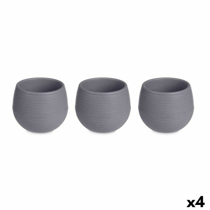 Set de ghivece Antracit Plastic 16,5 x 16,5 x 14,5 cm (4 Unități)