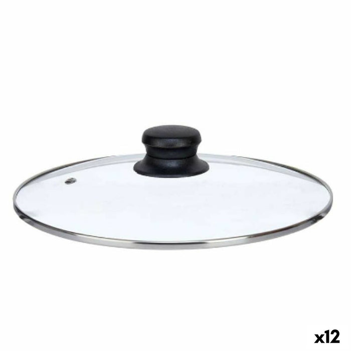 Capac pentru oale 24 cm Geam Argintiu (12 Unități)