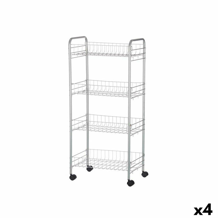 Cărucior pentru legume Argintiu Metal Plastic 37 x 27 x 82,5 cm (4 Unități)