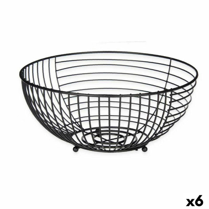 Fructieră Negru Metal 28 x 12 x 28 cm (6 Unități)