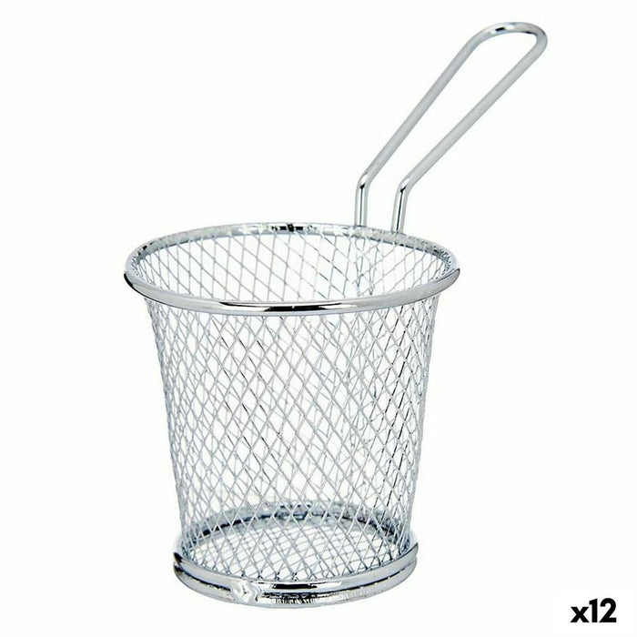 Coș pentru prezentat aperitive Argintiu Metal 15,5 x 12 x 8 cm (12 Unități)