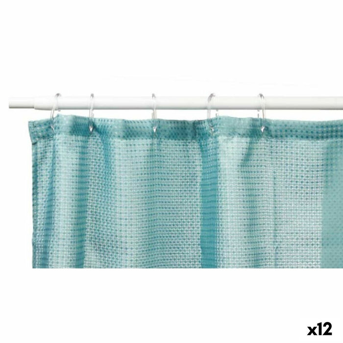 Perdea de duș Puncte Verde Turcoaz Poliester 180 x 180 cm (12 Unități)