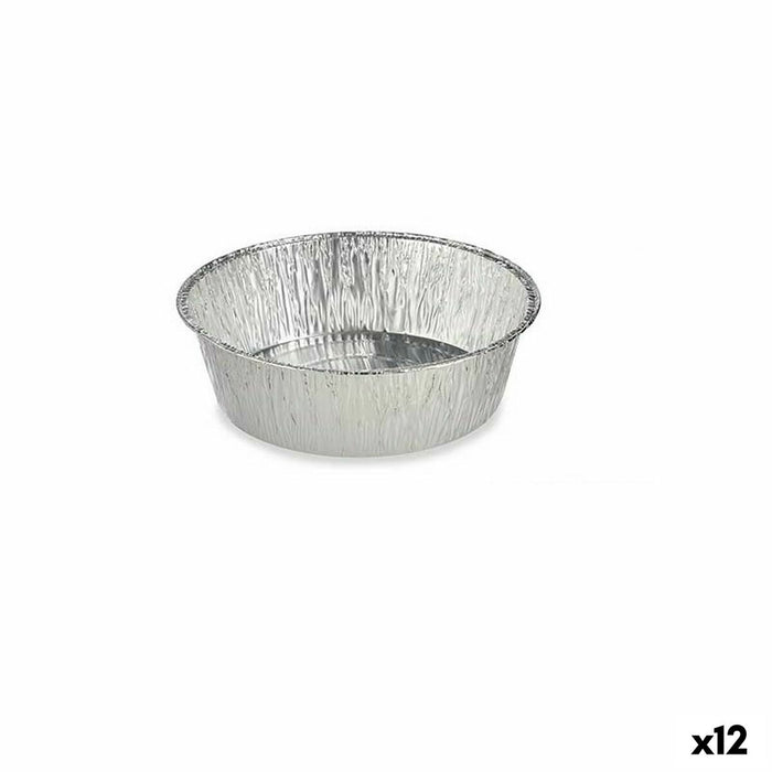 Set de vase de bucătărie De unică folosință Rotund Aluminiu 25 x 8 x 25 cm (12 Unități)