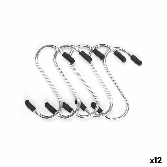 Cârlig pentru agățat Set Argintiu Metal 7 cm (12 Unități)