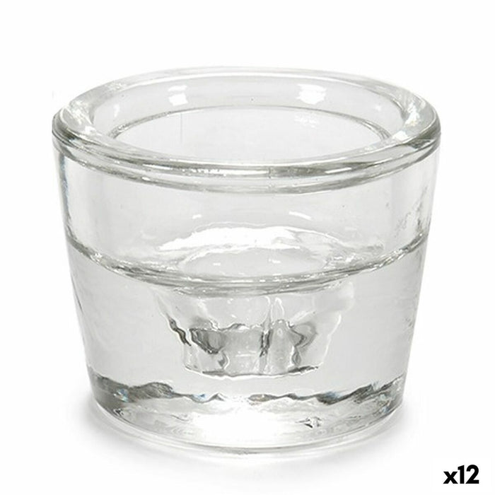 Suport de Lumânări Transparent Sticlă 6 x 4,3 x 6 cm (12 Unități)