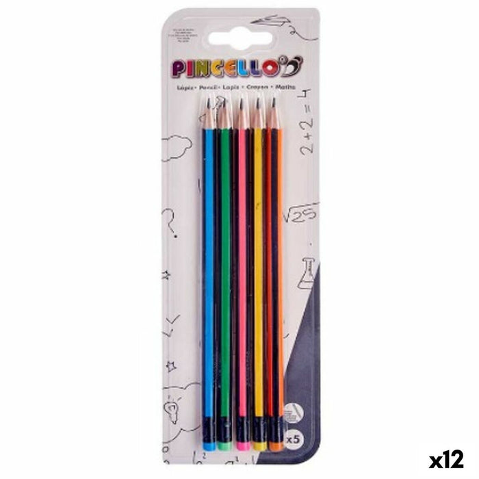 Set de Creioane Dungi Multicolor Lemn (12 Unități)
