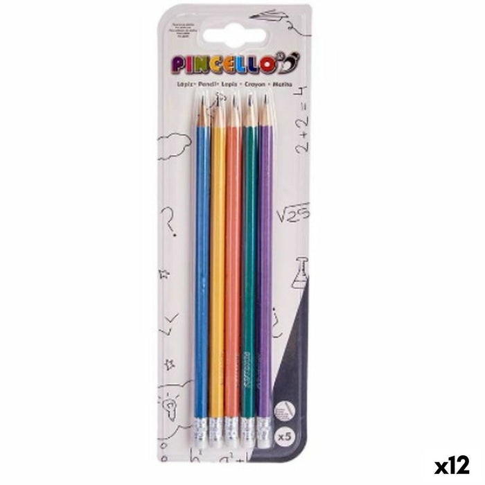 Set de Creioane Multicolor Plăcintă Lemn (12 Unități)
