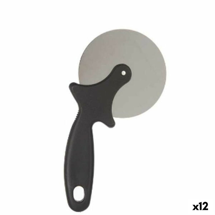 Tăietor de Pizza Negru Argintiu Oțel inoxidabil Plastic 21 x 1,5 x 10 cm (12 Unități)