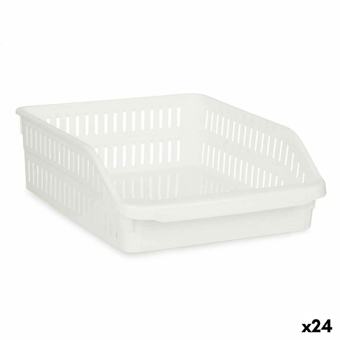 Organizator frigider Alb Plastic 26 x 9,3 x 30,5 cm (24 Unități)