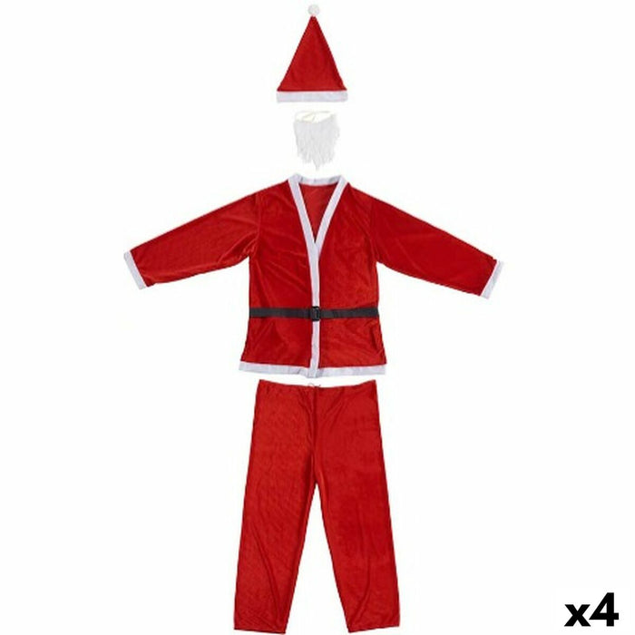 Costum Deghizare pentru Adulți Moș Crăciun Mărime unică Alb Roșu (4 Unități)