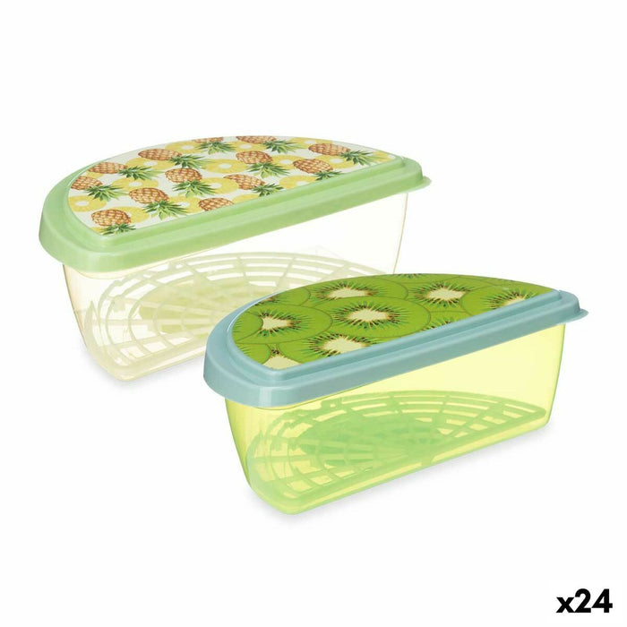 Cutie pentru Prânz Fructe Ananas Kiwi Plastic 23 x 8 x 13 cm (24 Unități)