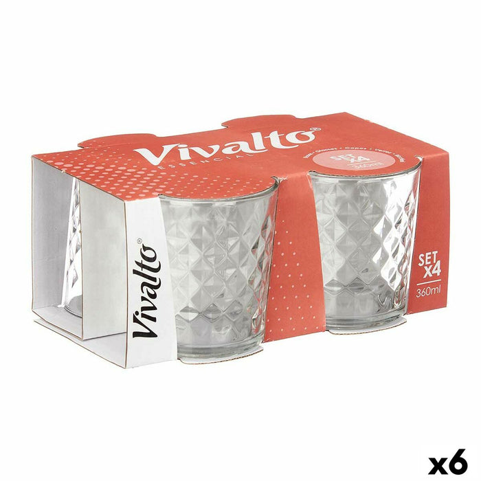 Set de pahare Diamant Transparent Sticlă 360 ml (6 Unități)